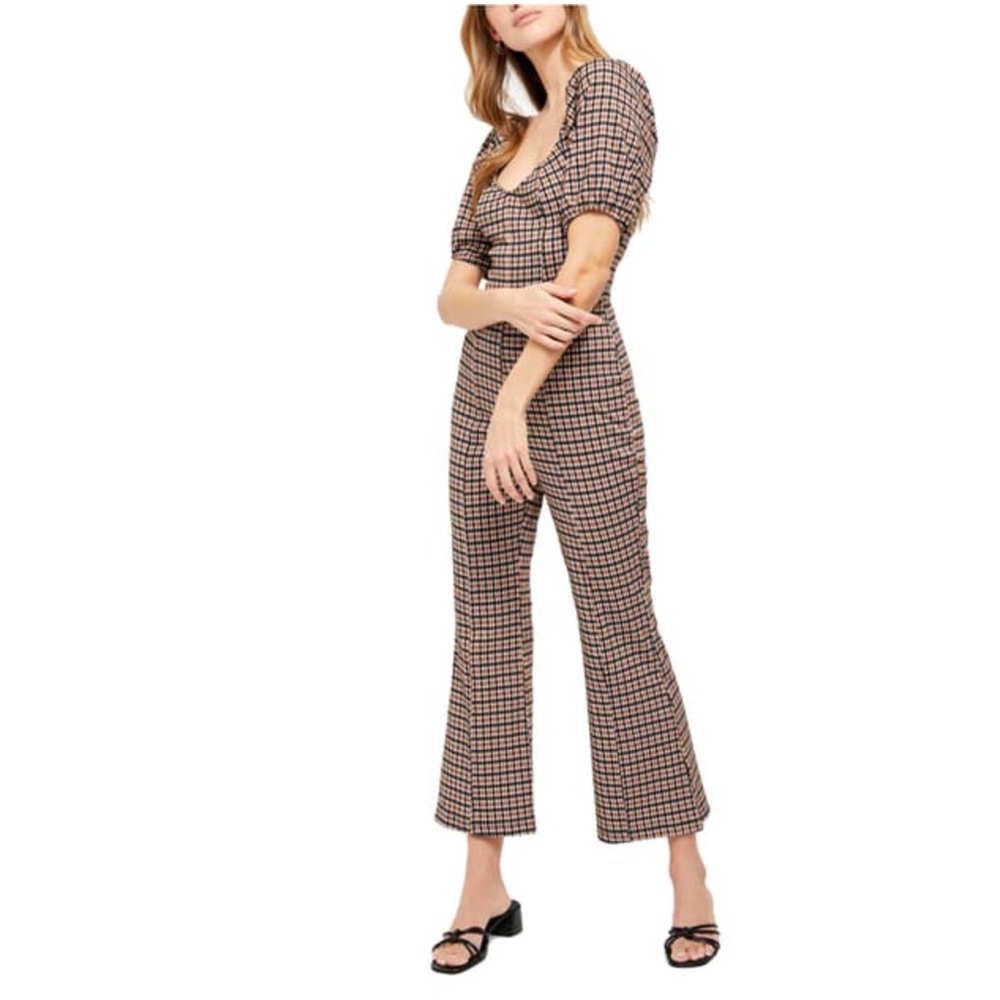 Free People Oxford Plaid Jumpsuit
